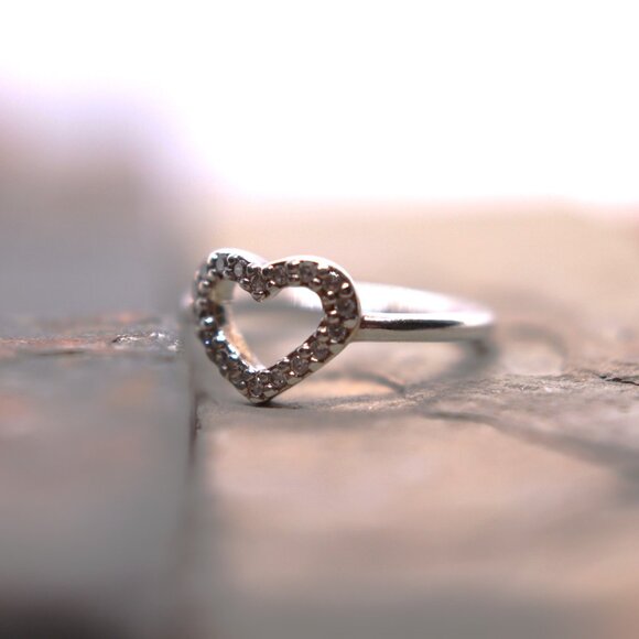 Pandora Be My Valentine CZ Heart Silver Ring - Authentic Pandora Size 52 - Picture 5 of 6